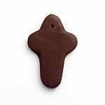 Red Brown Glass Cross Shaped Bead Charm Pendant 28x19mm PK1