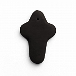 Black Glass Cross Shaped Bead Charm Pendant 28x19mm PK1