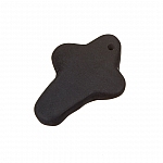 Black Glass Cross Shaped Bead Charm Pendant 28x19mm PK1