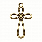 Antique Brass Cross Charm Pendant 22x35mm (PK1)