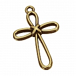 Antique Brass Cross Charm Pendant 22x35mm (PK1)