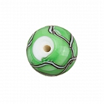 Wavy Patterned Green Round Glass Beads 15mm (PK1)