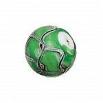 Wavy Patterned Green Round Glass Beads 15mm (PK1)