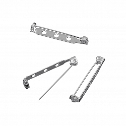Silver Plated 32mm Bar Brooch With 3 Holes (Pack of 3)