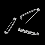 Silver Plated 32mm Bar Brooch With 3 Holes (Pack of 3)