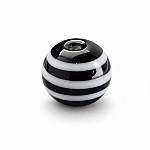 Spiral Pattern Black Round Glass Bead 12mm PK5