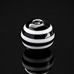 Spiral Pattern Black Round Glass Bead 12mm PK5