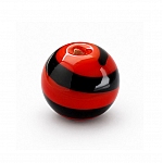 Spiral Pattern Red Round Glass Bead 12mm PK1