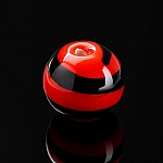 Spiral Pattern Red Round Glass Bead 12mm PK1