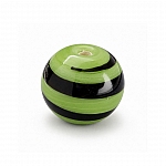 Spiral Pattern Green Round Glass Bead 12mm PK1