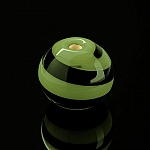 Spiral Pattern Green Round Glass Bead 12mm PK1