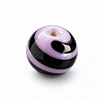 Spiral Pattern Lilac Round Glass Bead 12mm PK5