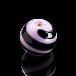 Spiral Pattern Lilac Round Glass Bead 12mm PK5
