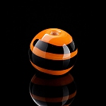 Spiral Pattern Orange Round Glass Bead 12mm PK1