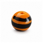 Spiral Pattern Orange Round Glass Bead 12mm PK1