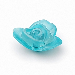 Acrylic Rose Flower Charm Pendants 28mm Blue PK1
