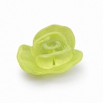 Acrylic Rose Flower Charm Pendants 28mm Green PK1