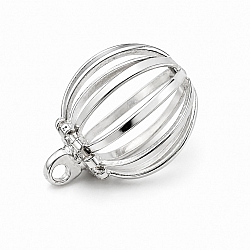 Round Cage Pendant Small Silver Plated Charm 10mm PK1