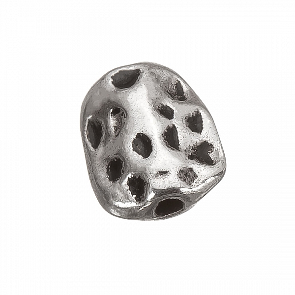 Antique Silver Nugget Metal Bead 10mm PK1