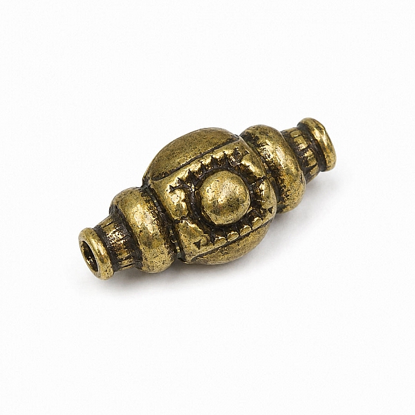 Antique Brass Tibetan Barrel Metal Spacer Bead 17mm PK1