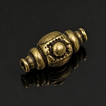 Antique Brass Tibetan Barrel Metal Spacer Bead 17mm PK1
