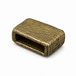 Brass Plain Cast Metal Rectangle Slider Bead 15x10mm PK1