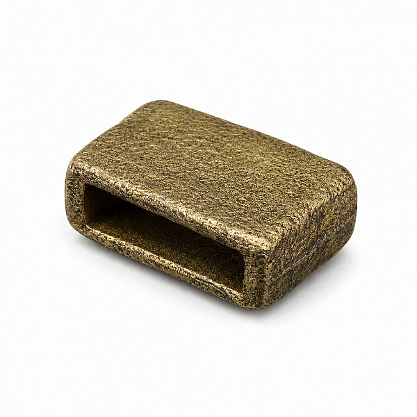 Brass Plain Cast Metal Rectangle Slider Bead 15x10mm PK1