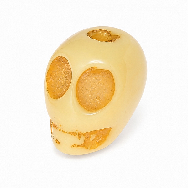 Yellow Resin Acrylic Gothic Skull Bead 19mm PK1