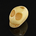 Yellow Resin Acrylic Gothic Skull Bead 19mm PK1