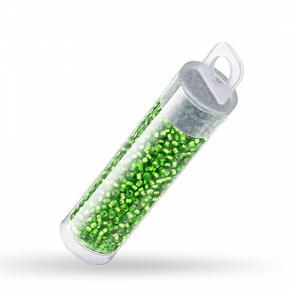 Toho 11/0 Seed Beads Silver Lined Frosted Peridot 8.2g