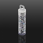 Czech O Bead® 3.8x1mm Crystal Silver Rainbow Beads 8.1g