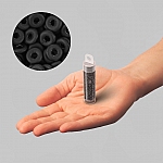 Czech Glass O Bead® 3.8 x 1mm Jet Matte Ring Beads 8.1g