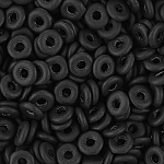 Czech Glass O Bead® 3.8 x 1mm Jet Matte Ring Beads 8.1g