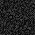 Czech Glass O Bead® 3.8 x 1mm Jet Matte Ring Beads 8.1g