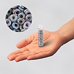 3.8mm Czech Glass O Bead® Chalk White Lazure Blue 8.1g