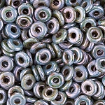 3.8mm Czech Glass O Bead® Chalk White Lazure Blue 8.1g