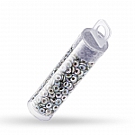 3.8mm Czech Glass O Bead® Chalk White Lazure Blue 8.1g