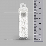 3.8mm O Bead® Czech Ring Glass Beads Chalk White 8.1g