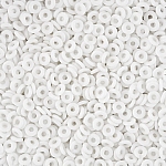 3.8mm O Bead® Czech Ring Glass Beads Chalk White 8.1g