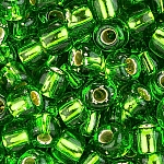 Toho 5.5mm Seed Beads Size 3 Silver Lined Peridot 19.5g