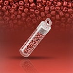 Czech Glass Minos® par Puca® Beads Red Metallic Mat 9g