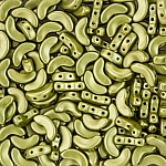 3 Hole Czech Arcos® par Puca® Glass Beads Pastel Lime 8g