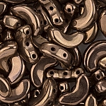 3 Hole Arcos® par Puca® Czech Glass Beads Dark Bronze 