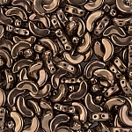 3 Hole Arcos® par Puca® Czech Glass Beads Dark Bronze 