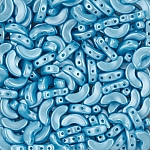 3 Hole Arcos® par Puca® 10mm Czech Beads Pastel Aqua 8g