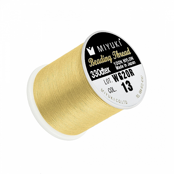 Miyuki Japanese Nylon Beading Thread B Yellow 50m Reel