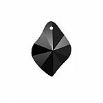 Black AAA Crystal Faceted Glass Leaf Pendant (12x17mm)