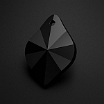 Black AAA Crystal Faceted Glass Leaf Pendant (12x17mm)