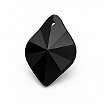 Black AAA Crystal Faceted Glass Leaf Pendant (12x17mm)