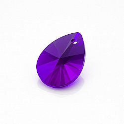 12x16mm AAA Faceted Crystal Pear Glass Pendant Violet